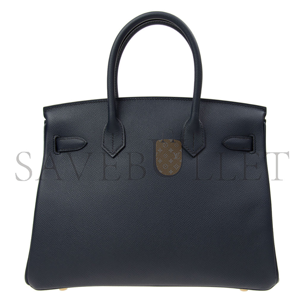 H**mes master birkin 35 dark blue lining with red gold buckle bk3075epgp (35*28*18cm)